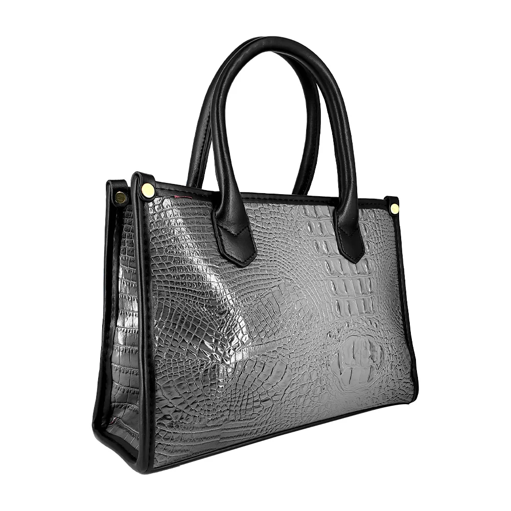 Bolsa de mano con diseño tipo relieve de piel y correa 27.5x20x10cm, variedad de colores / a2088-9
