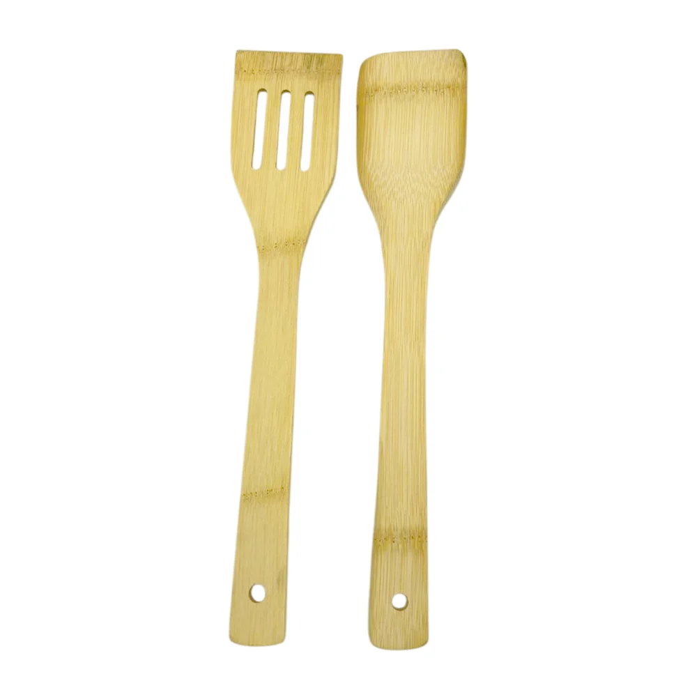 Set 2 utensilios de cocina, pala espátula y volteador de bambú, 30cm / purely natural / a4624