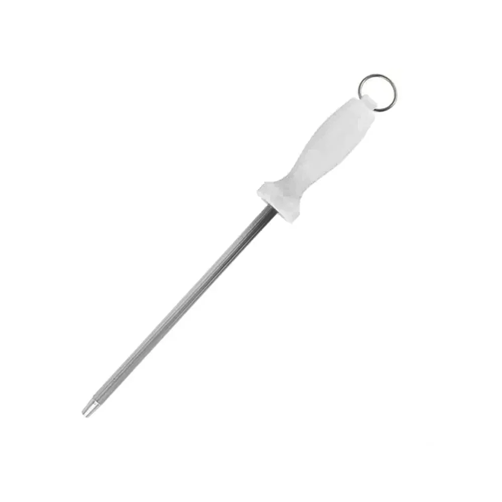 1pza Afilador de acero inoxidable para cuchillos con mango de plástico, 30cm / a4802