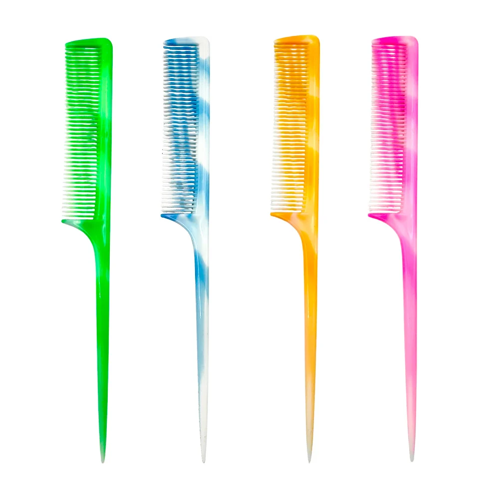 1pza Peine de plástico liso para el cabello, con medida de 21.5cm y color deslavado, variedad de colores / a558