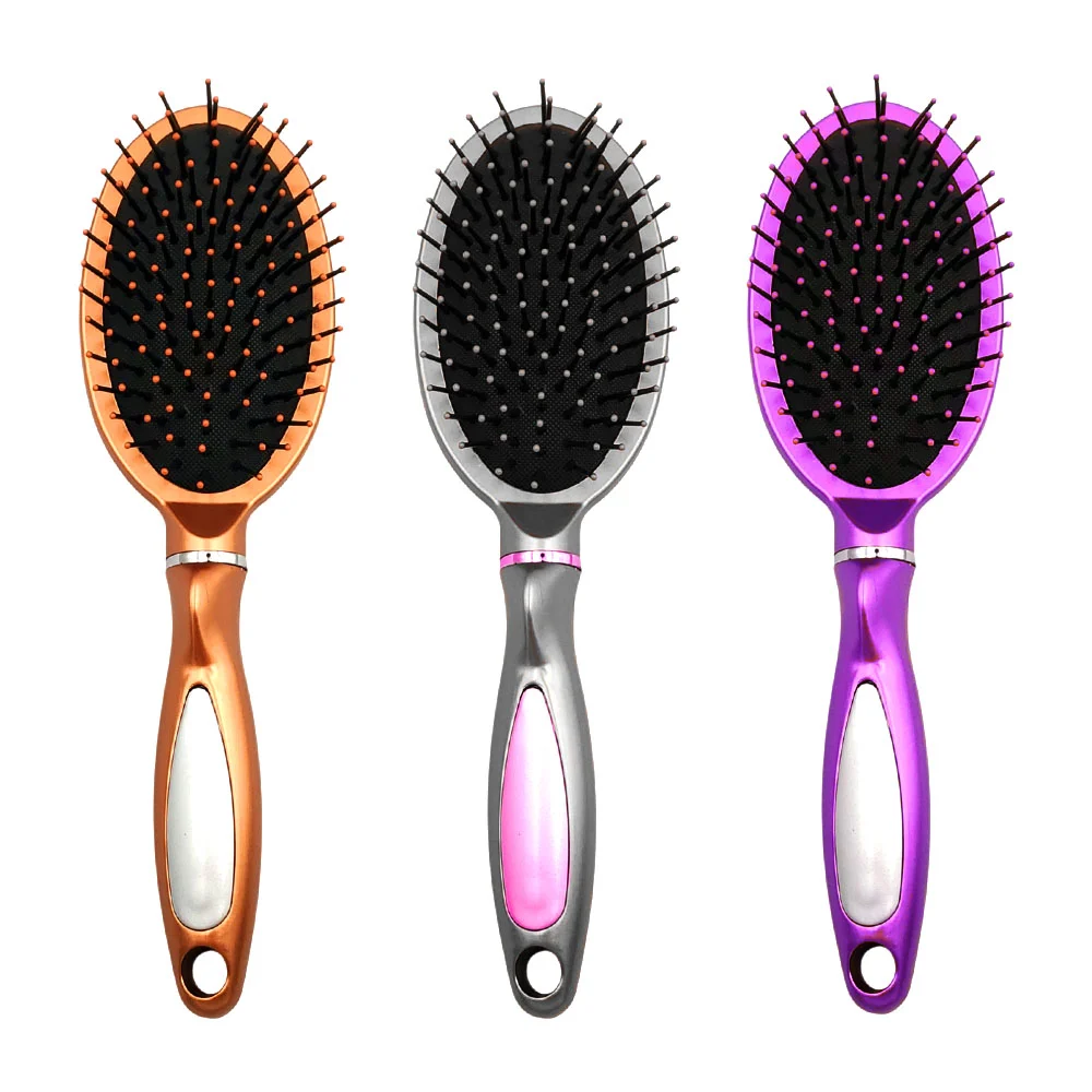 Cepillo con mango de plástico y hoyuelo de colgar para el cabello, 25cm, variedad de colores / a568 / m097