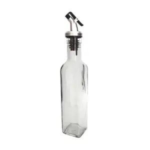 Botella de vidrio dispensadora de aceite con base cuadrada, 250ml / a…