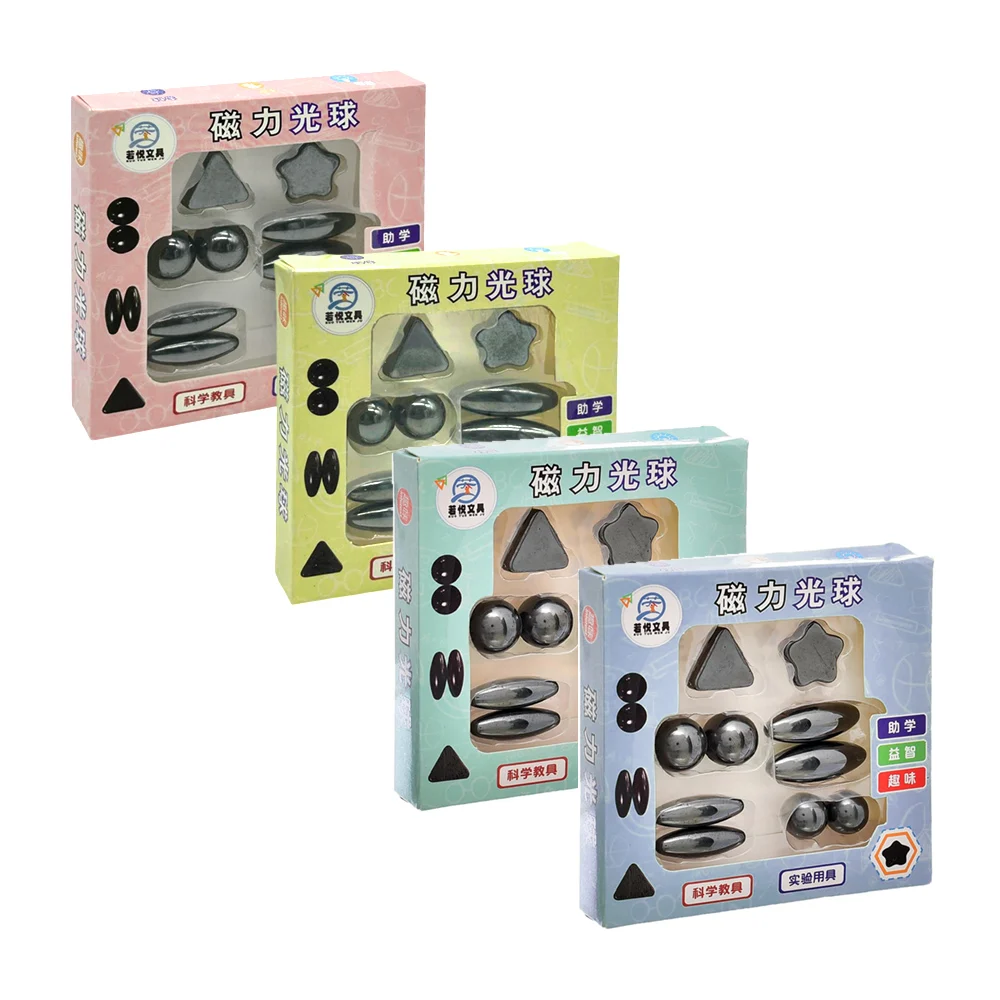 Paquete con 10 de imanes en forma de triángulo, estrella, esferas y balas / magnetic power kit / ct-8012