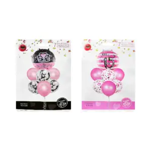 Set decorativo de 7 globos, 6 globos de látex y globo metálico con te…