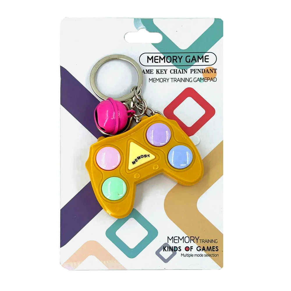 1pza Llavero en forma de consola con juego de memoria y cascabel, variedad de colores / memory game / ar53