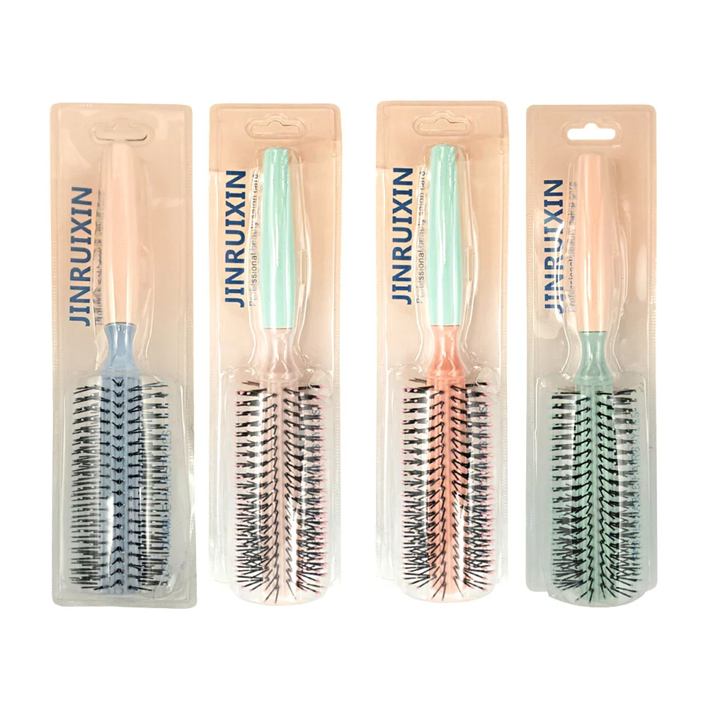 1pza Cepillo de plástico bicolor para el cabello, cilíndrico, variedad de usos / jinruixin / salon fashion / cepillo redondo