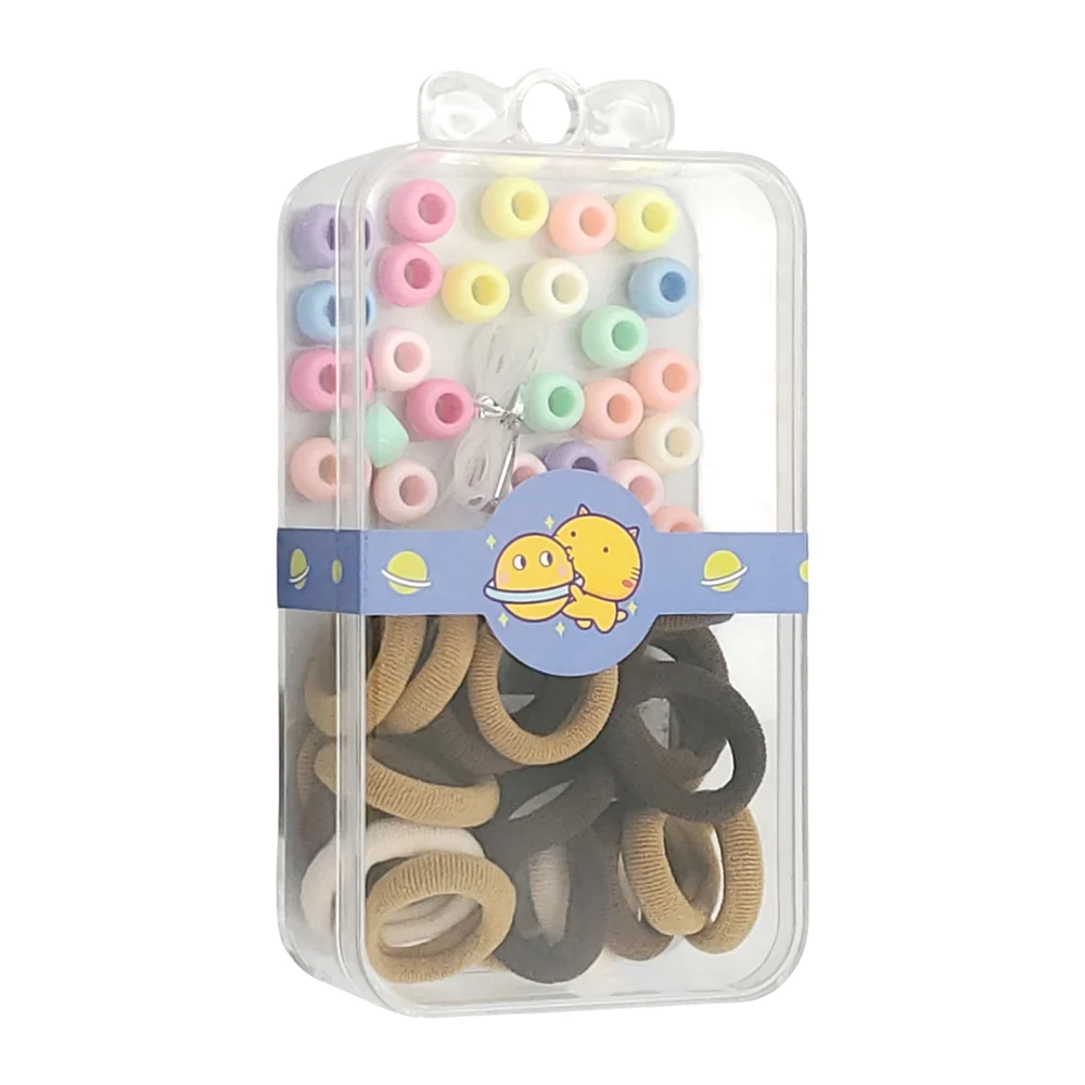 Estuche pequeño transparente con mini ligas para el cabello y bisuteria para hacer pulseras, variedad de colores / ay-505 / ps098 / shan yao / ay-506