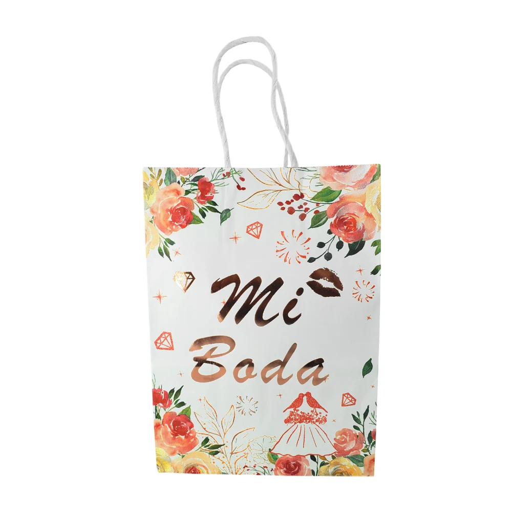 1pza Bolsa chica de papel con diseño de evento ocasión para regalo, 21x15x8cm, variedad de modelos / mi boda / sy-120s