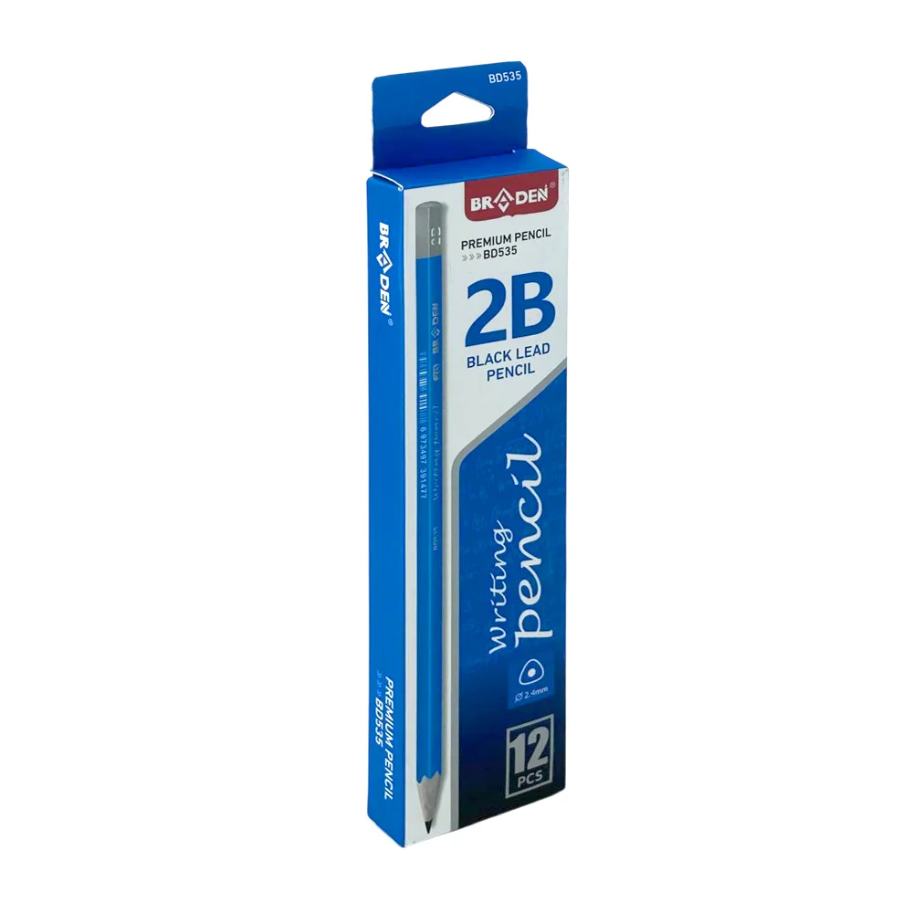 Caja con 12 lápices de madera en color azul con punta de grafito 2b / bd535 / b-0009q