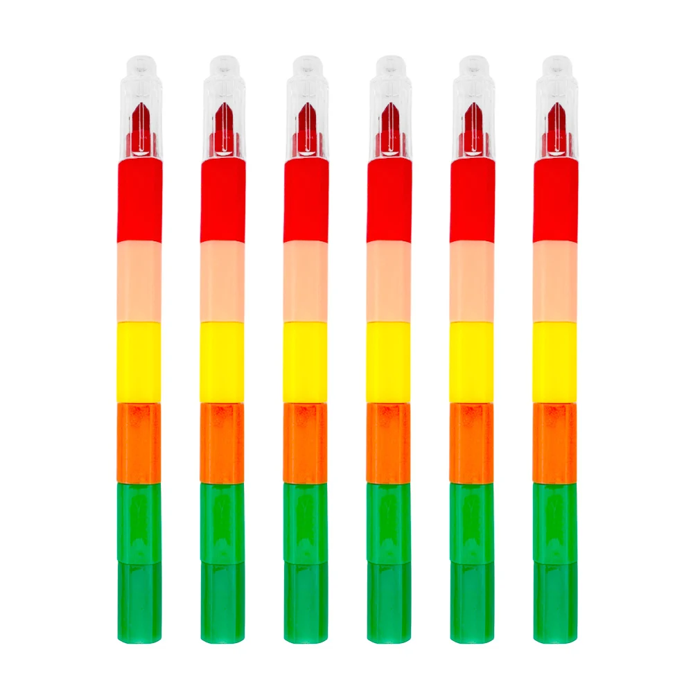 Blíster de 6 crayones con 6 puntas intercambiables, variedad de colores / 13.5cms / b4020