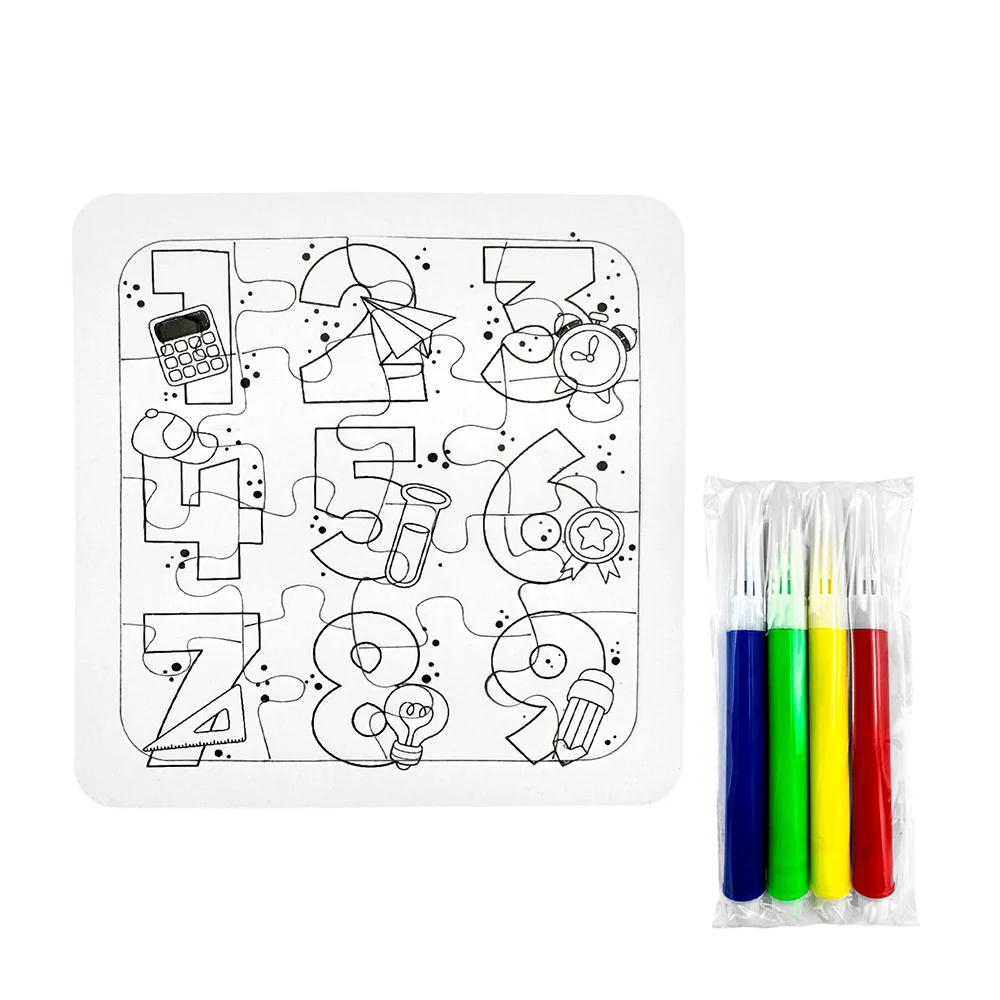 Rompecabezas pequeño 14 x 14cm para colorear memo pad con plumones, variedad de modelos / 025708 / b6021
