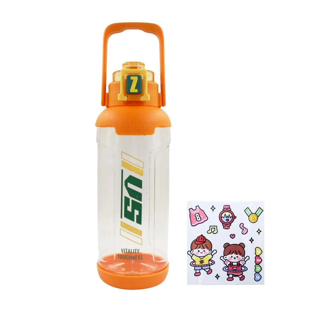 Botella grande de plástico senior vitality con agarradera y accesorios, variedad de diseños / b613