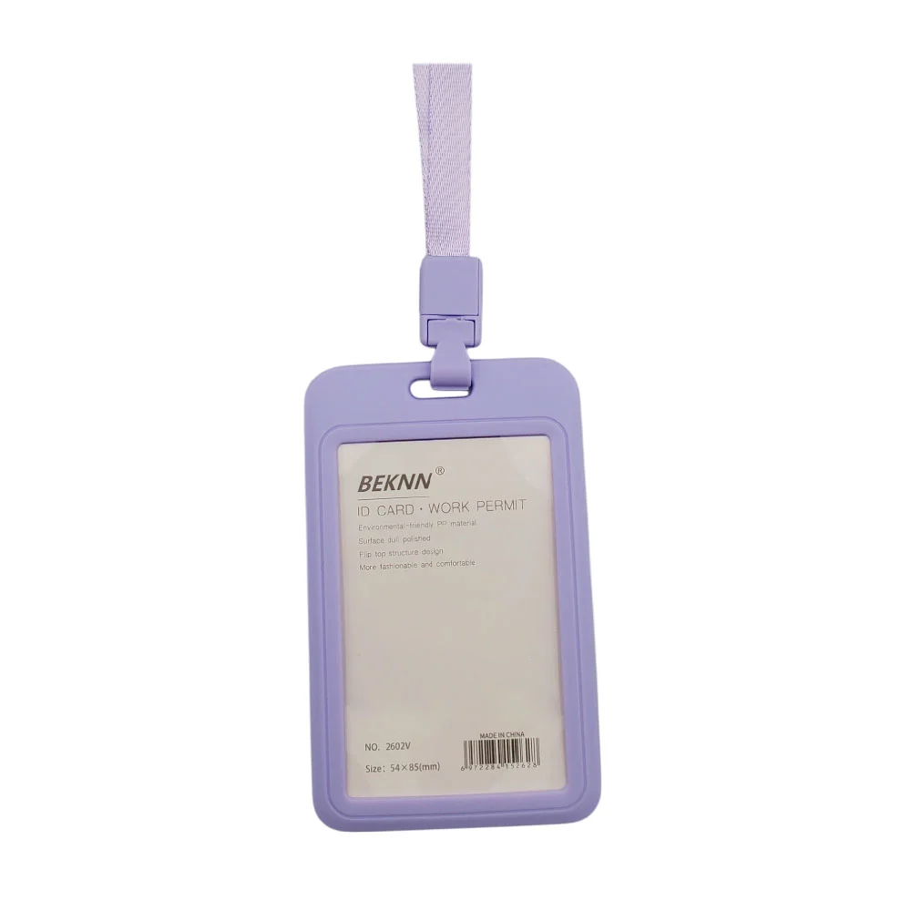 1pza Portagafete credencial rectangular beknn con listón 85x54mm, variedad de colores / 806 / 805 / 606 / b7312 / 2602v