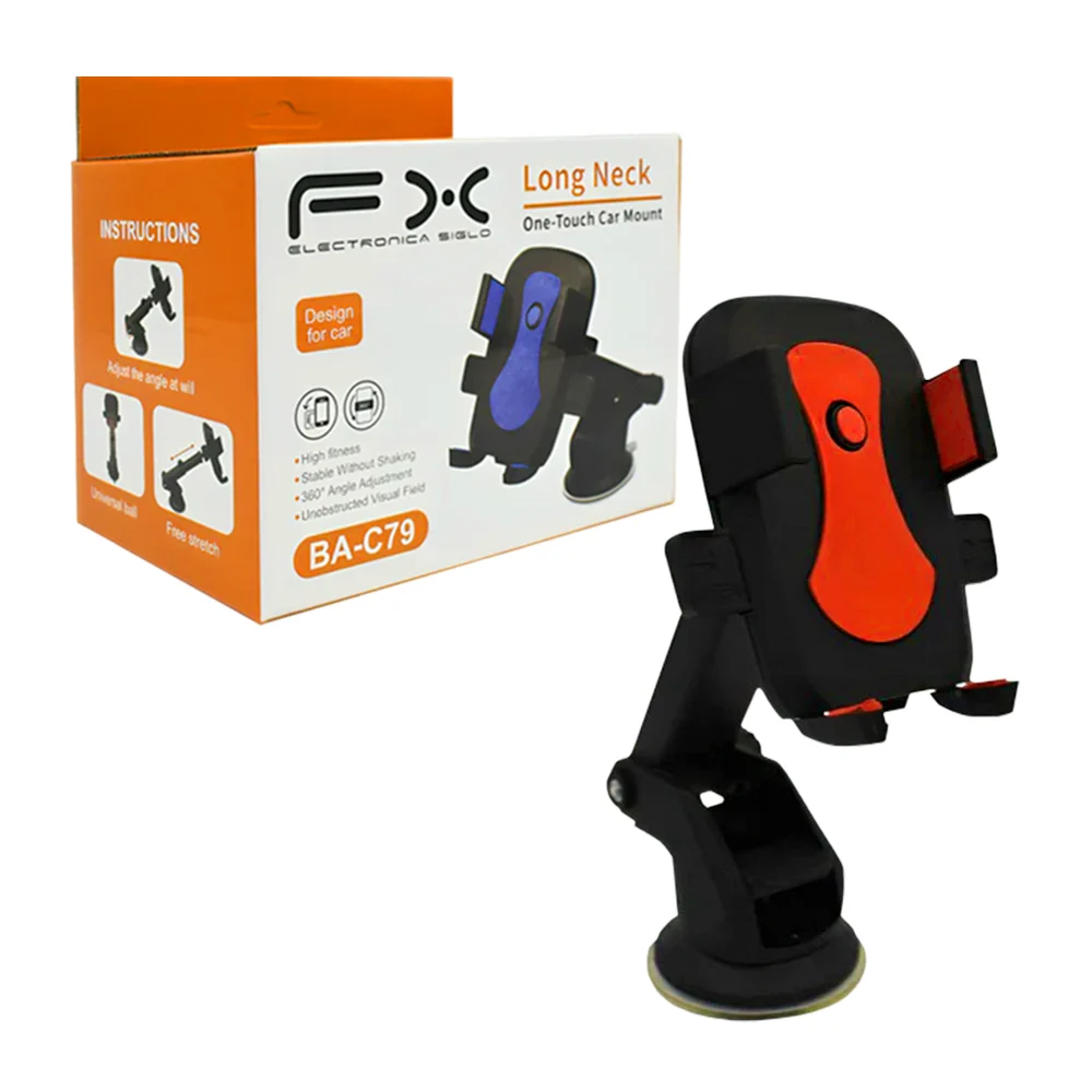 Soporte de teléfono celular ajustable giratorio con ventosa para carro automóvil / ba-c79