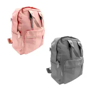 Mochila pequeña lisa de 5 compartimentos con detalles de cuero, tiran…