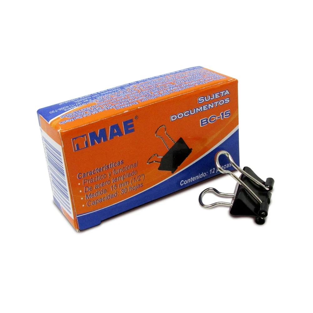 Caja con 12 sujeta documentos mae, 15mm / bc-15