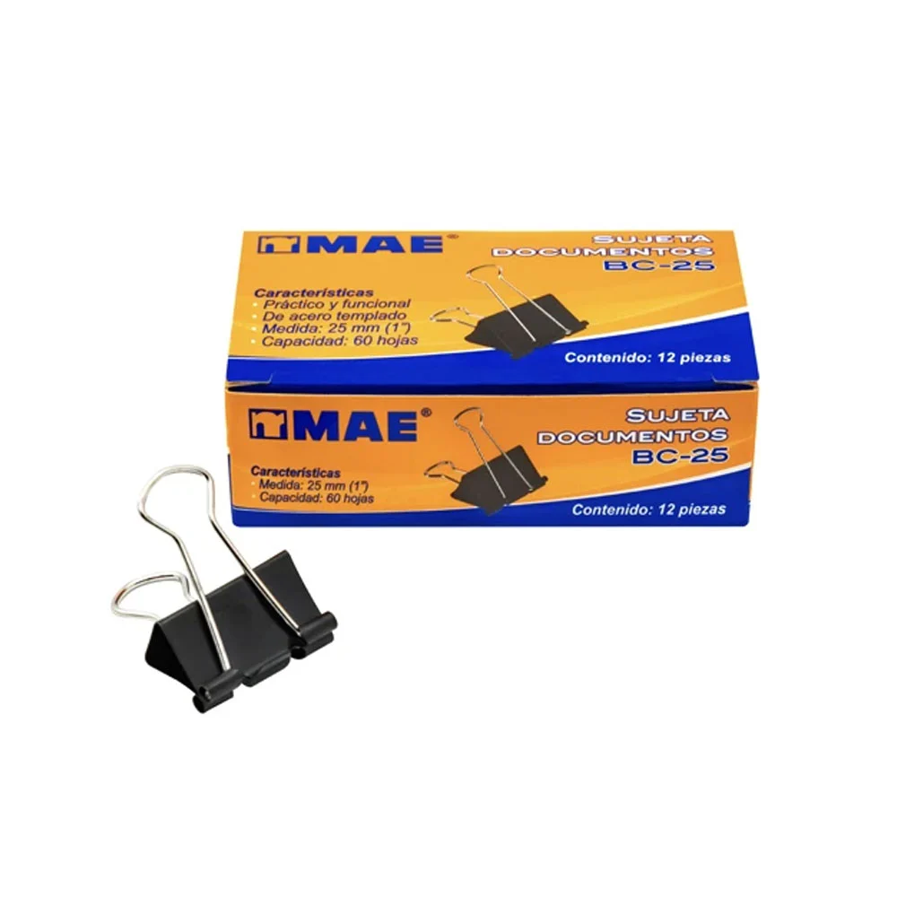 Caja con 12 sujeta documentos mae, 25mm / bc-25