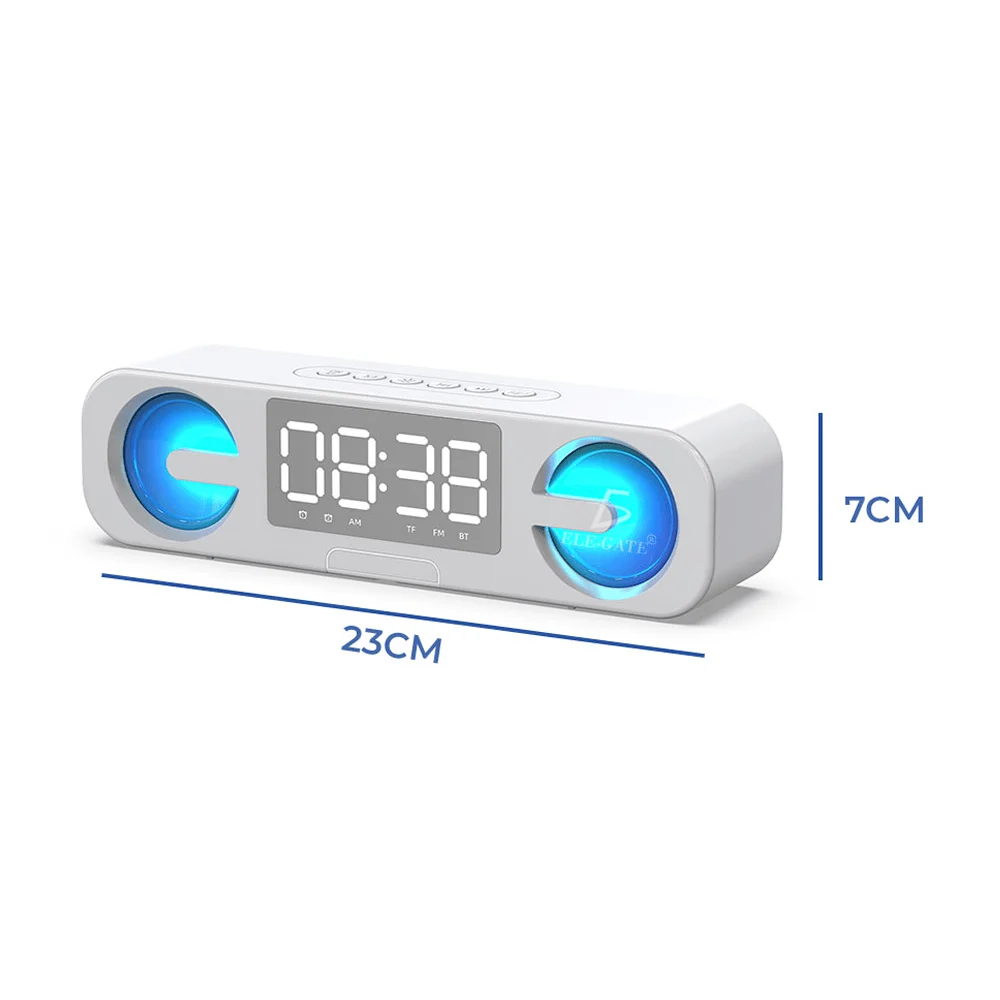 Reloj despertador bocina bluetooth ele-gate con luz y ranura para micro sd, variedad de colores / bc.s7