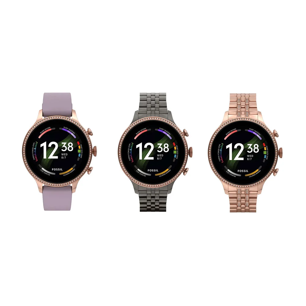 Reloj smartwatch redondo gen 8 con pedrería de fantasía, correa metálica y correa de hule, variedad de colores / bcd-20
