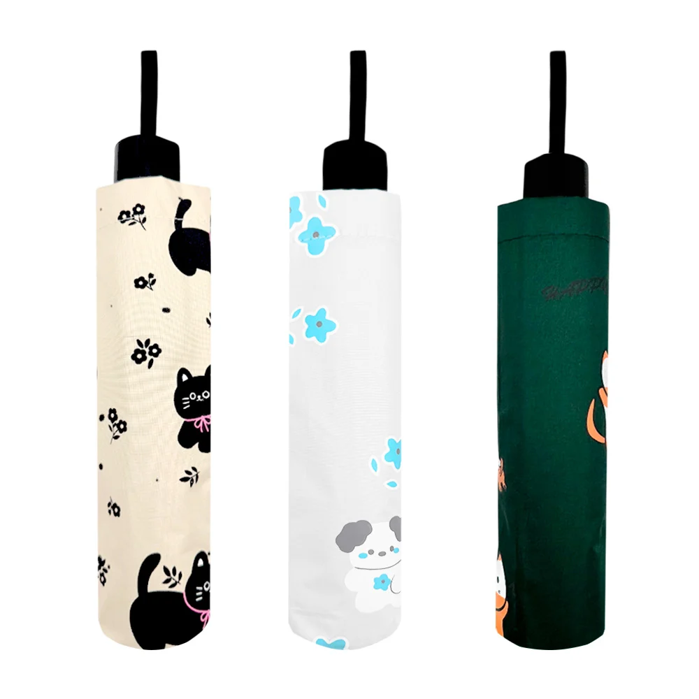Paraguas / sombrilla de bolsillo con filtro solar y estampado de animales, perros o gatos, variedad de colores / bex-07 / ys1120