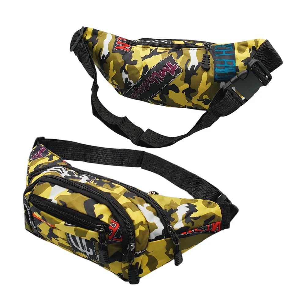 Cangurera / riñonera ajustable de 4 compartimientos y estampado de camuflaje militar, variedad de colores / bg51867