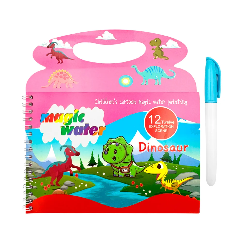 Libro mágico infantil para colorear con agua, 3 cartoncillos y plumón, variedad de modelos / magic water / bh2-11
