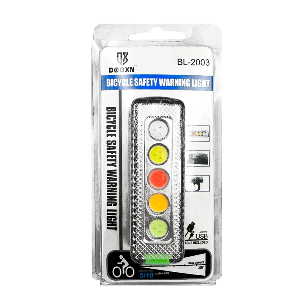 1pza Lámpara para bicicleta recargable, cuadrada, de luces coloridas, con 5 modos de iluminación, variedad de colores / dogxn / bl-2003
