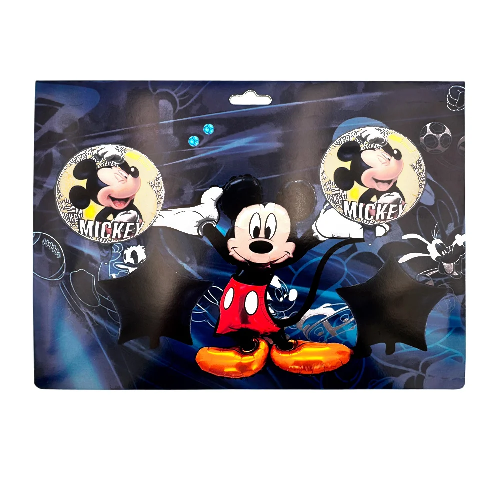 Set de globos para fiesta con temática de mickey mouse, incluye 2 globos de estrella, 2 globos estampados y 1 globo en forma de mickey / rui xi / bq437