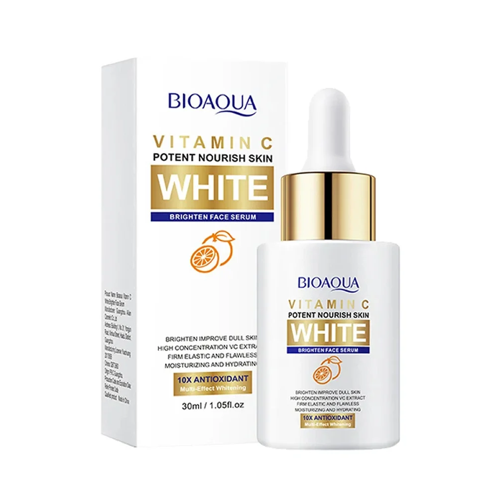 Suero facial bioaqua con extracto de vitamina c para blanquear e iluminar la piel, 30ml / bqy88630