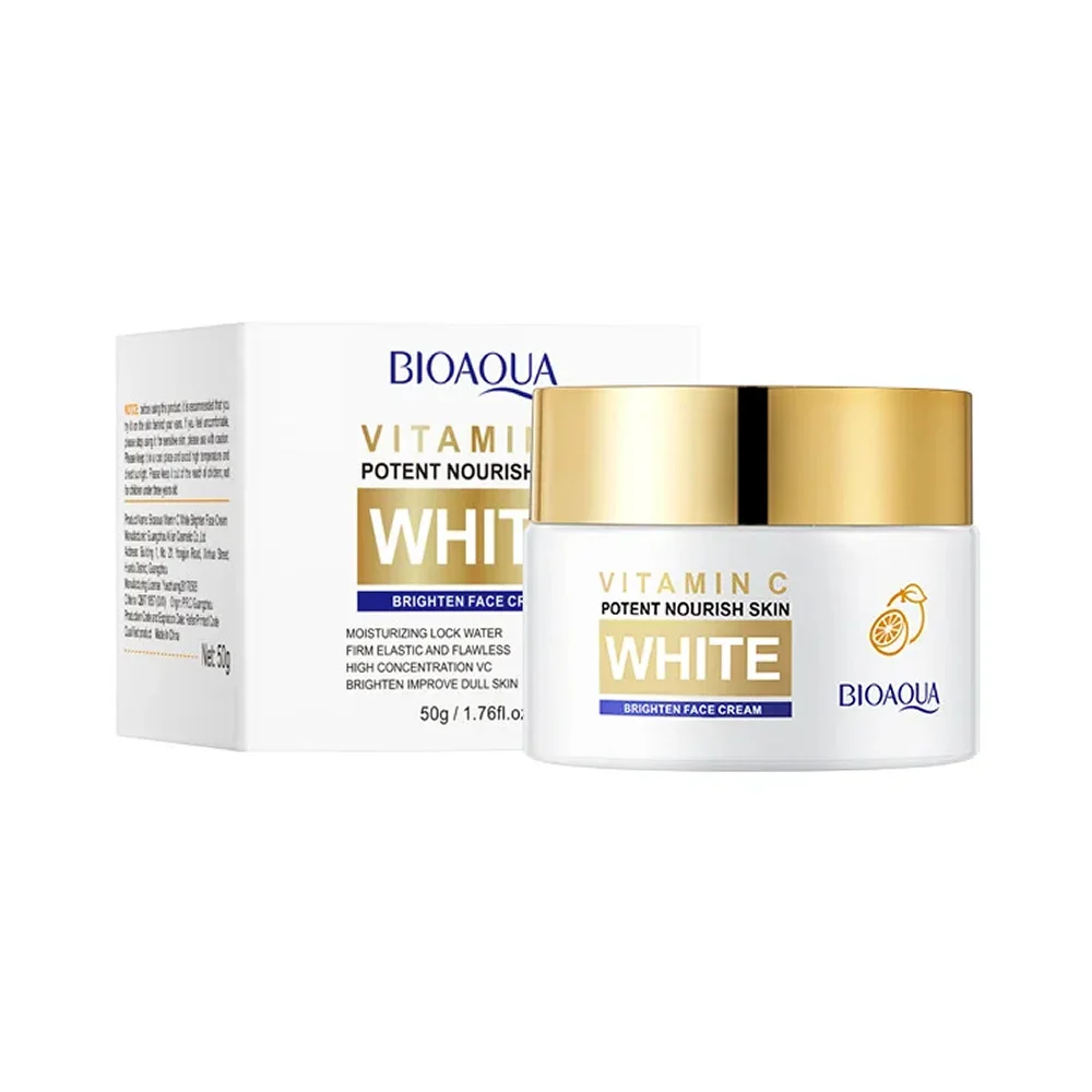 Crema facial bioaqua con extracto de vitamina c para blanquear e iluminar la piel, 50g / bqy88654