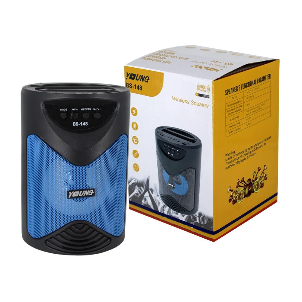 Bocina bluetooth portátil young con ranuras usb tf y luces led, variedad de colores / bs148