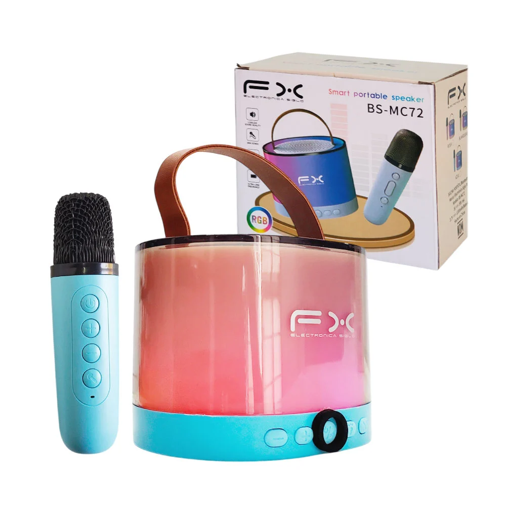 Bocina bluetooth para karaoke, con luz led rgb y micrófono inalámbrico, variedad de colores / bs-mc72