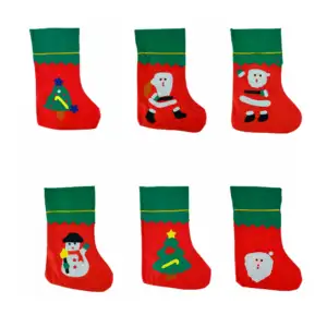1pza Adorno colgante bota grande de tela fieltro con diseño navideño,…