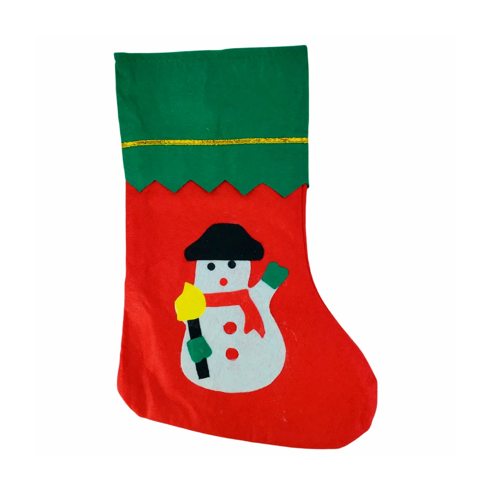 1pza Adorno colgante bota grande de tela fieltro con diseño navideño, 34cm, variedad de modelos / bt-1074