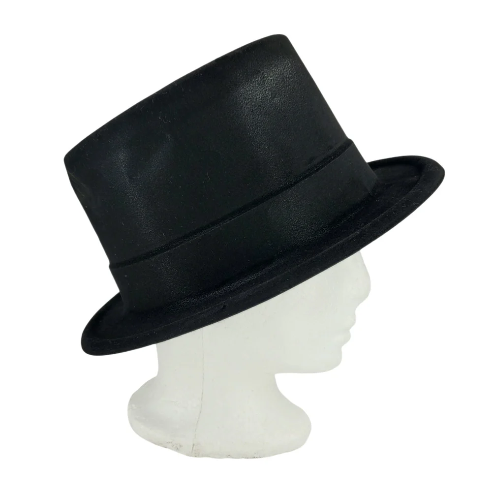 Sombrero de copa aterciopelado en color negro para disfraz / bt-1231