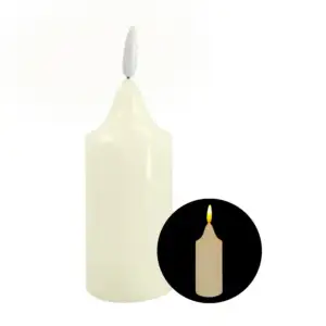 1pza Vela de plástico grande con luz led cálida en forma de flama y c…