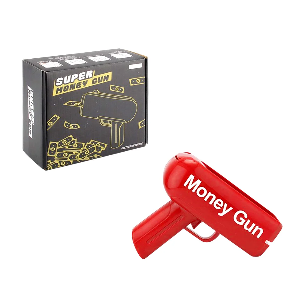 Juguete pistola de plástico lanza billetes de papel / super money gun / bt-2274