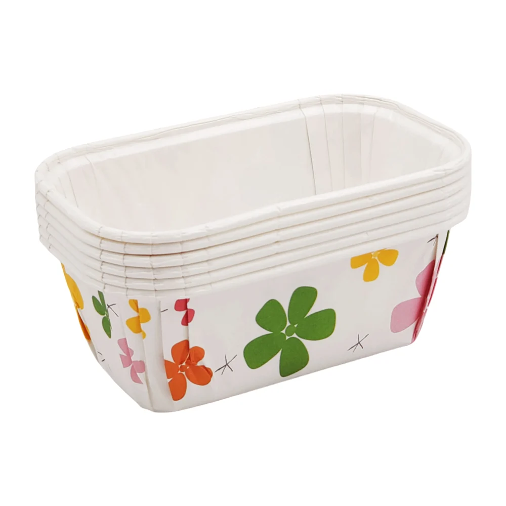 Paquete de 6 capacillos para cucake, con estampado de flores, 8 x 4 x 4, multifuncional / cake cup / bz60