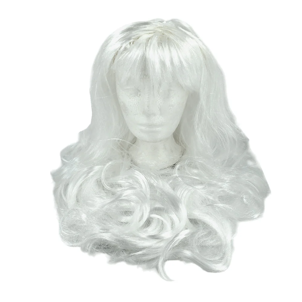 Peluca larga en tono blanco para disfraz de halloween, 90cm / bt-jf005b