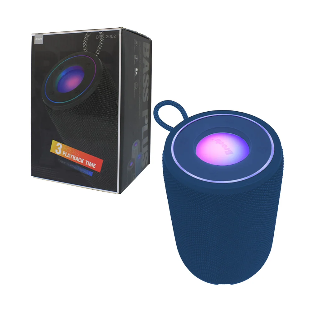 Bocina cilíndrica bluetooth con luz rgb, radio fm y puerto usb-tf, variedad de colores / brodu / bts-2062