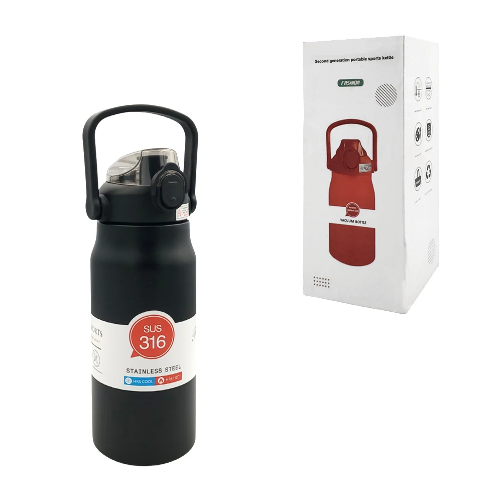 Botella / termo liso deportivo de acero inoxidable y capacidad de 1200ml, variedad de colores / vacuum bottle / vacuum sports / bwb-1200