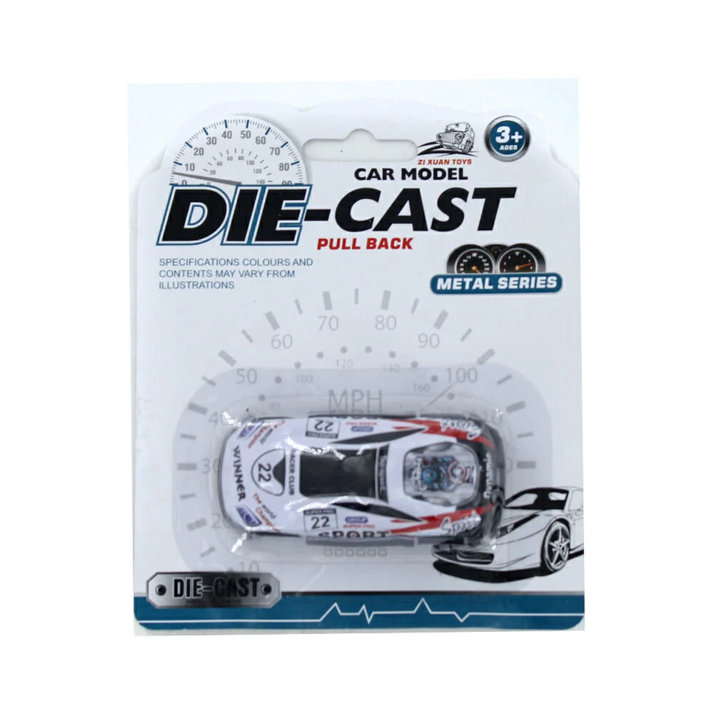 1pza Carro die-cast pull back coleccionable de fricción, variedad de diseños / zx044