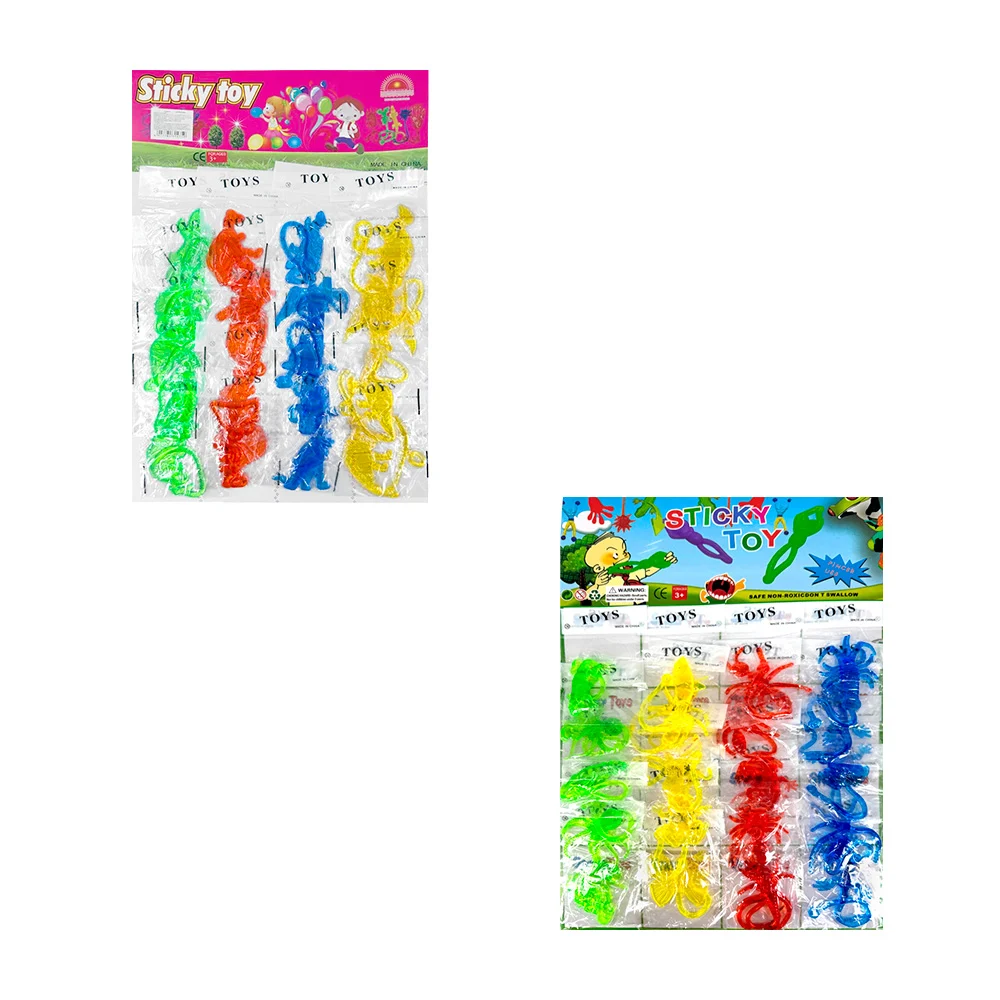 Planilla con 20 figuras de animales pegajoso, variedad de diseños y colores / sticky toy / c1477
