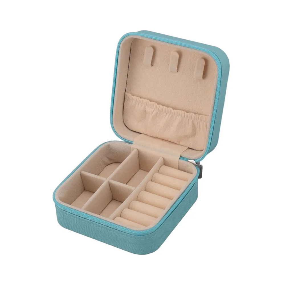 Organizador joyero alhajero multifuncional en forma cuadrado con 14 compartimentos, 10x10cm, variedad de colores / c2-g029