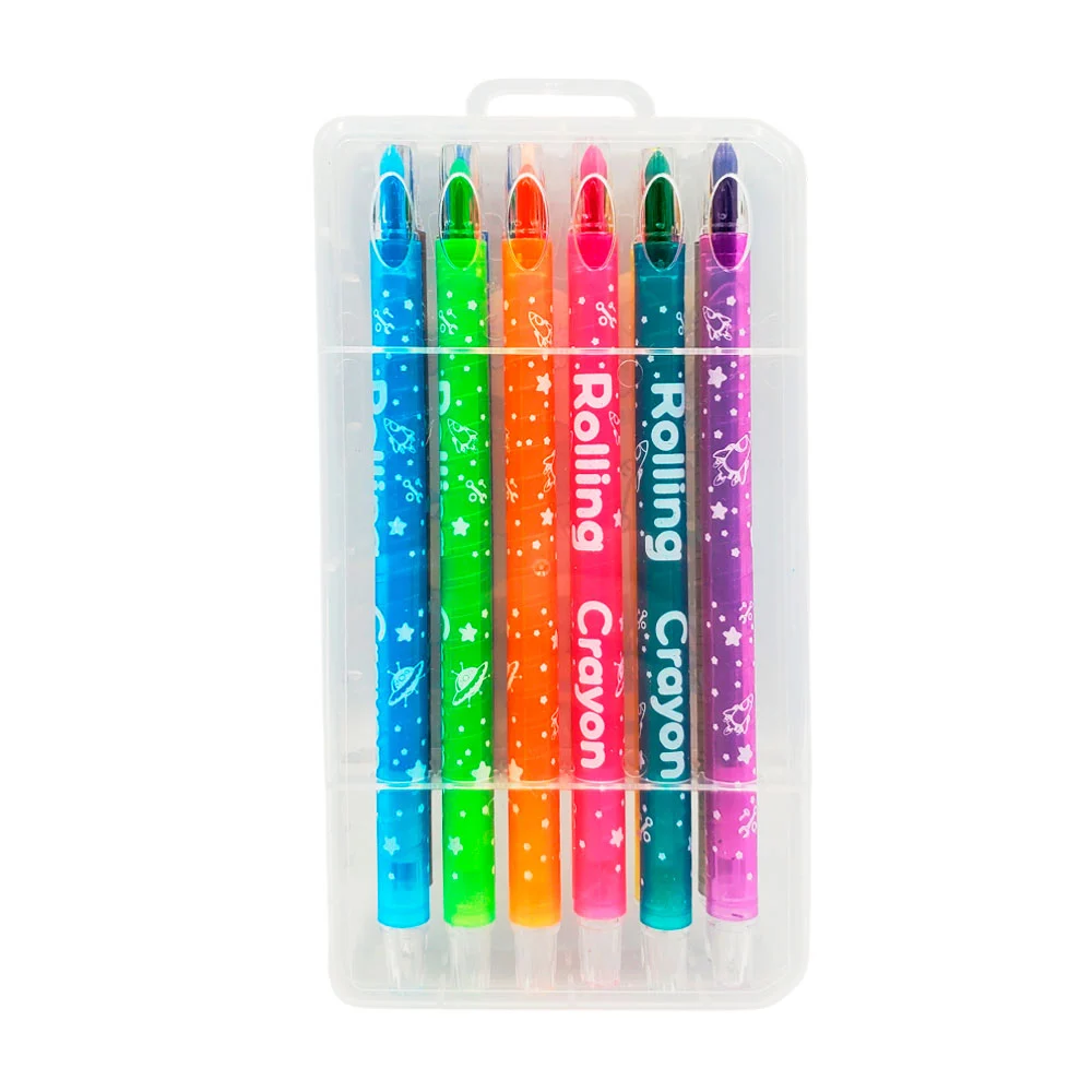 Paquete con 12 crayones crayolas retráctiles de colores / rolling / capy bara / c406-654