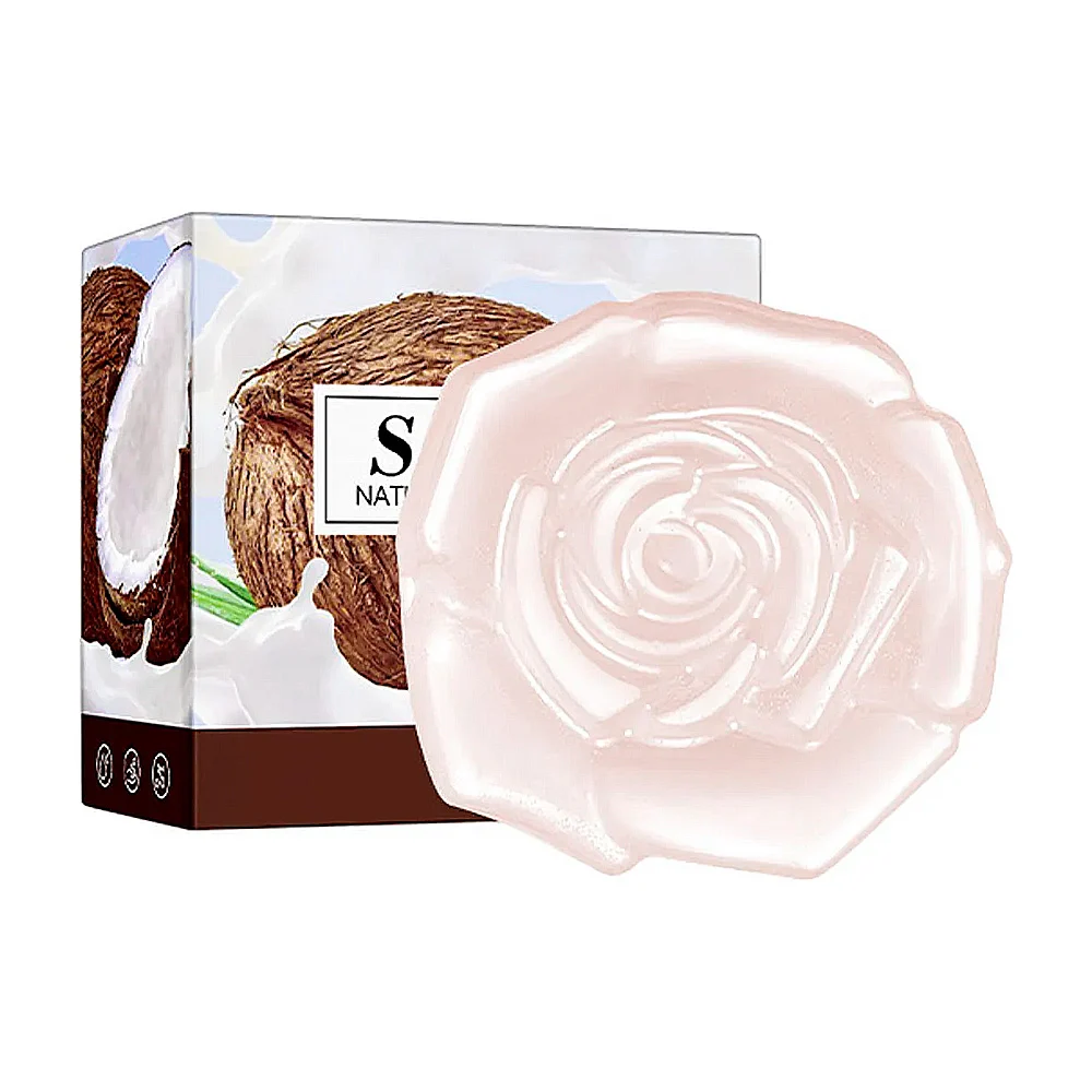 1pza Jabón dérmico en forma de rosa, con fragancia de coco y bolsita de malla, variedad de funciones / sadoer / natural plant oils