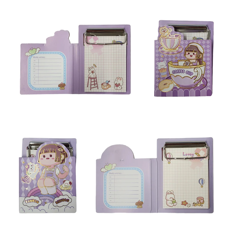 Porta notas - portapapeles, con hojas de diseño animado, de 8.5 x 10.5 cm, variedad de modelos / bj-1076-11 / bj-1076-6