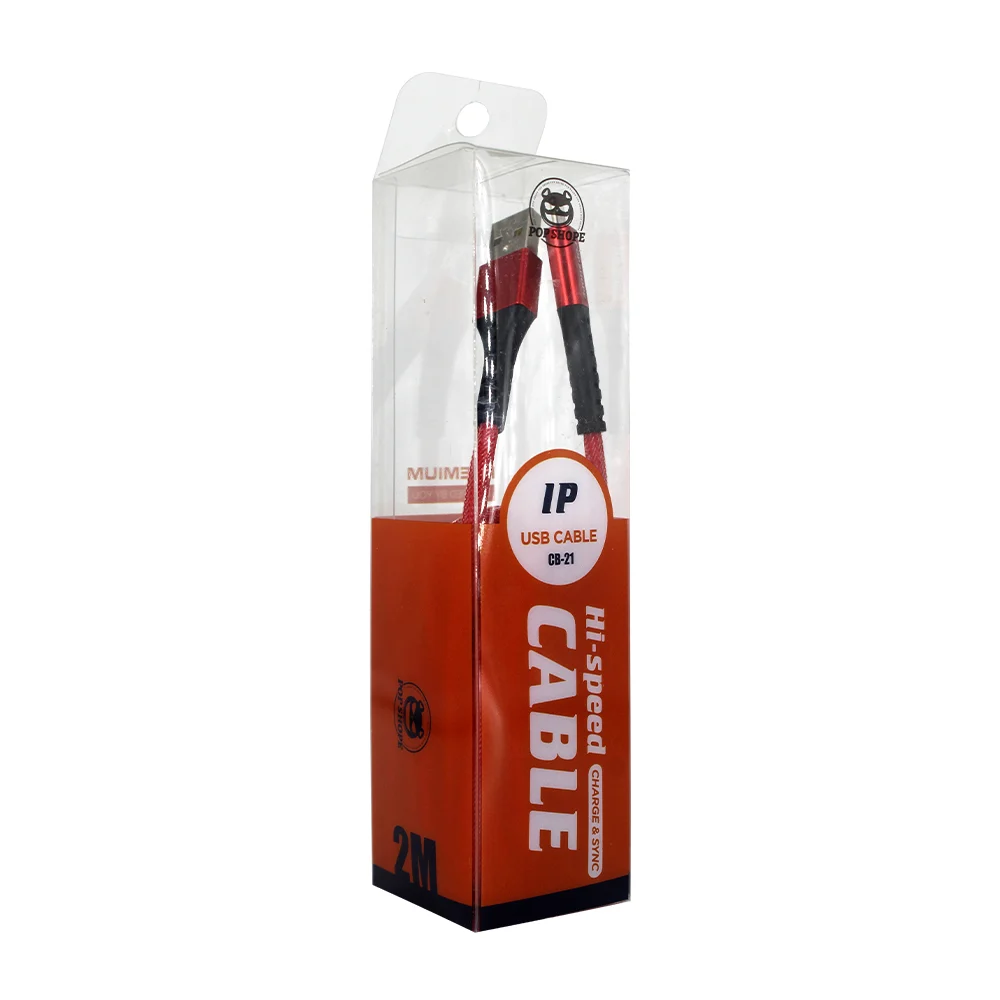 Cable de carga usb con entrada lightning o tipo c pop shope de 2 metros / cb-21