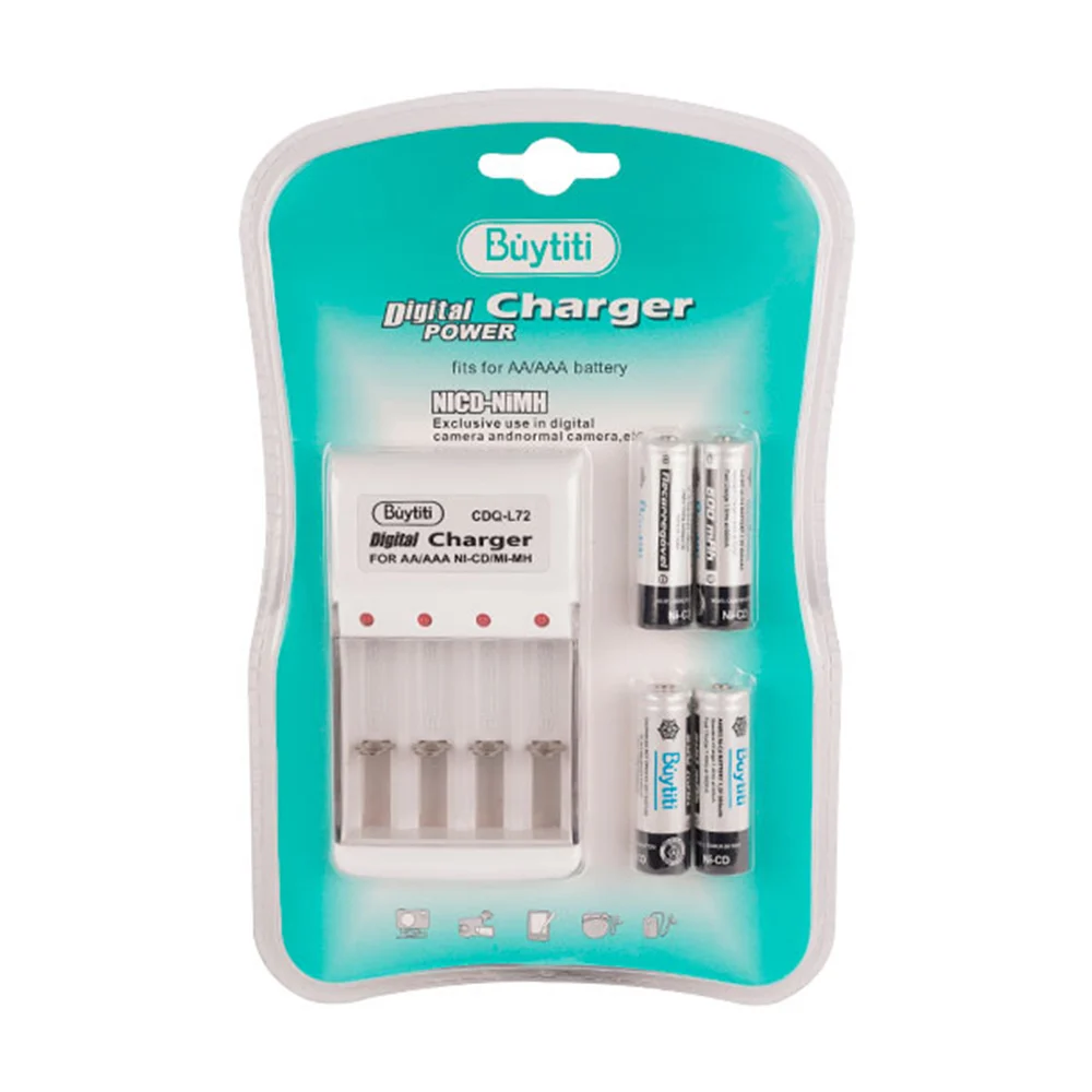 Cargador digital universal buytiti de pilas doble a y triple a con 4 pilas recargables / cdq-l72