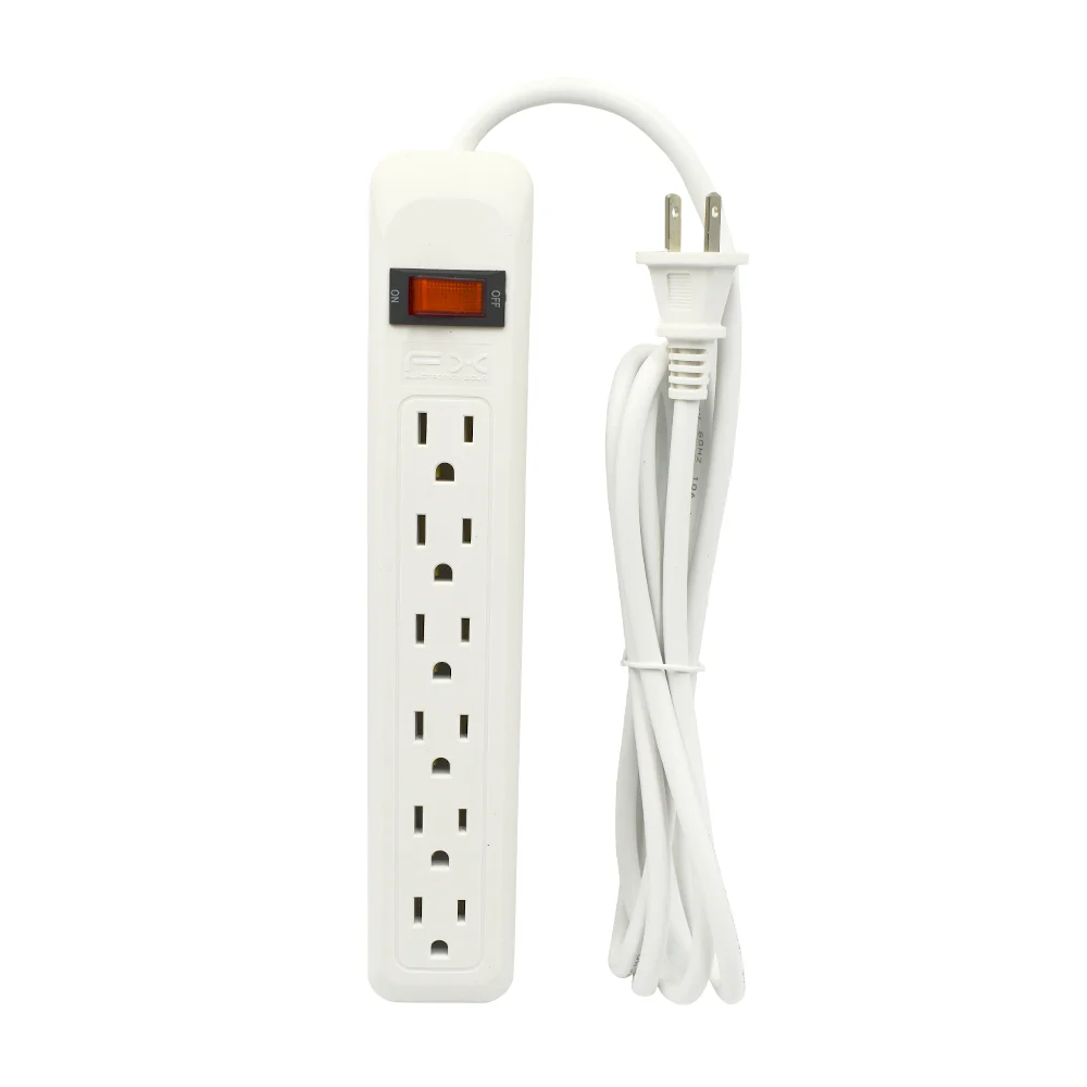 Barra multicontacto fx con 6 tomacorrientes e interruptor / cha-02e / cha-01e